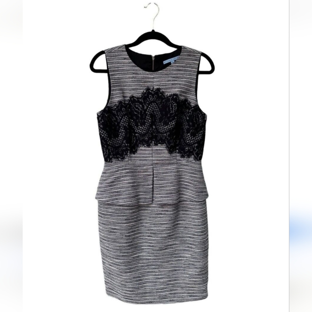 ANTONIO MELANI Black and Gray Midi Dress